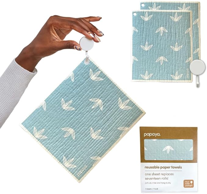 Papaya Reusable Paper Towels, Premium Swedish Dishcloths by Papaya
