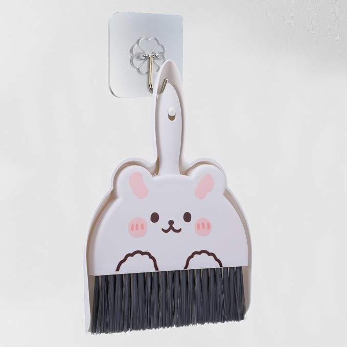 Upgrade Small White Broom and Dustpan Set, Hand Dustpan and Brush Set, Cute - Image 6