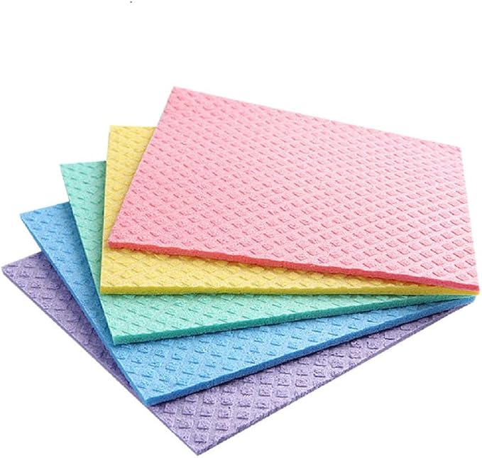Reusable Cleaning Cellulose Sponge Cloths Absorbent Wipes Clean Kitchen Car by Sold_By_Cheapnwork