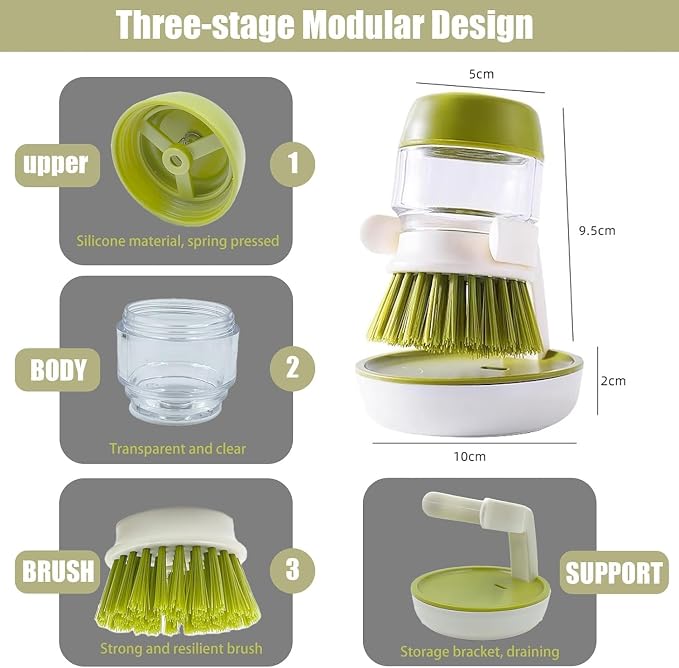 Good Grips Soap Dispensing Palm Brush, Dish Scrub Brush, Kitchen Brushes - Image 2
