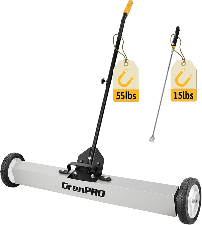 Magnetic Sweeper Rolling 36 Inch, 55-Pound Lawn Magnet by GrenPRO