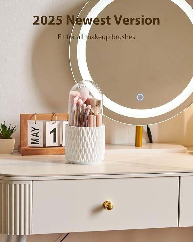 Rotating Makeup Brush Holder, 360 Rotating Cosmetics Make up Brush Organizer - Image 2