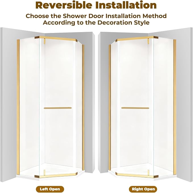 36" D x 36" W x 72" H Neo-Angle Shower Door - Image 8