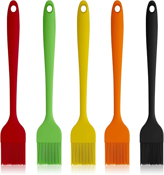 Silicone Basting Pastry Brushes, 5 Pack Heat Resistant Cooking Brush by Craebuer