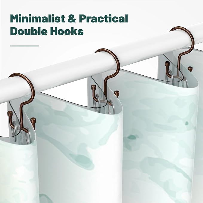 Goowin Shower Curtain Hooks, Shower Curtain Rings, Durable Rust Proof Shower - Image 6