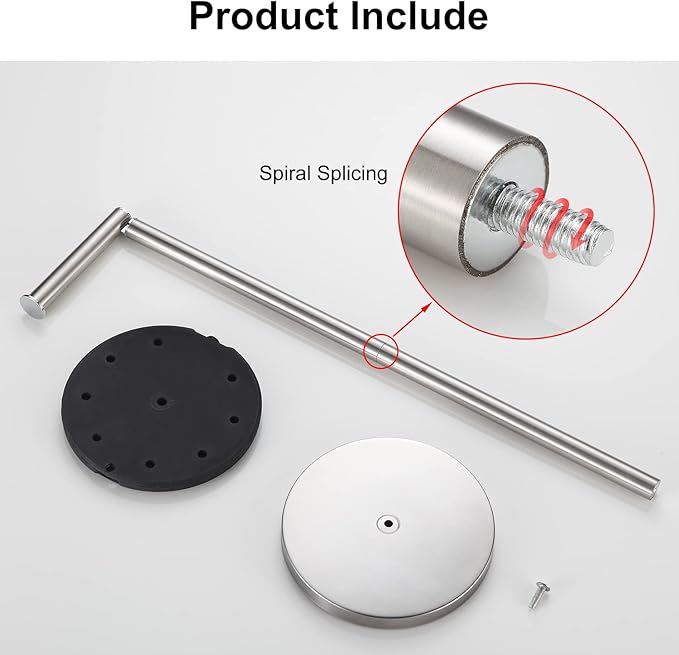 BGL Toilet Paper Holder Standing On Floor, Brushed Nickel, Tissue Holder On - Image 5