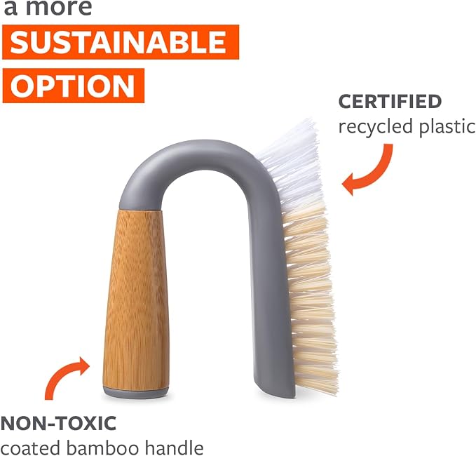 Full Circle Grunge Buster, Grout & Tile Scrub Brush, Recycled Materials - Image 4