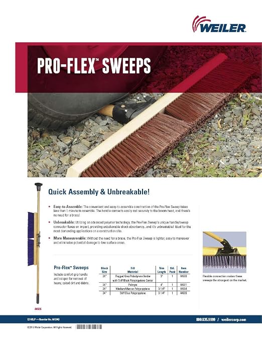 Weiler 44606 Pro-Flex 24" Block Size, Stiff Blue Polypropylene Fill - Image 7