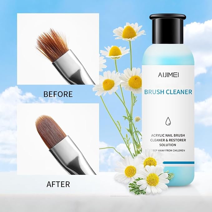 AIJIMEI Nail Brush Cleaner 120ml Gel Solution - Image 2