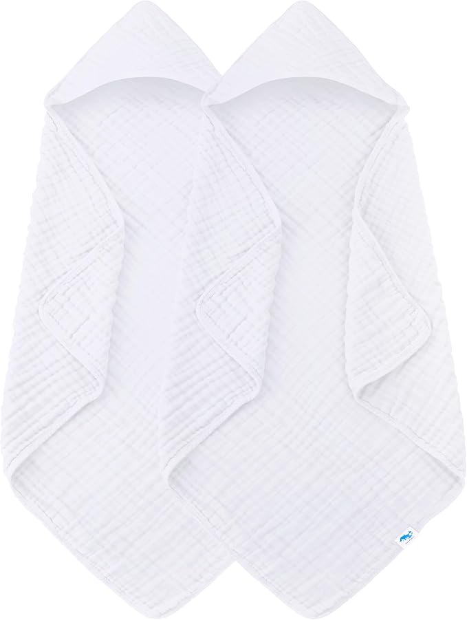 SWEET DOLPHIN Muslin Hooded Baby Bath Towels by SWEET+DOLPHIN