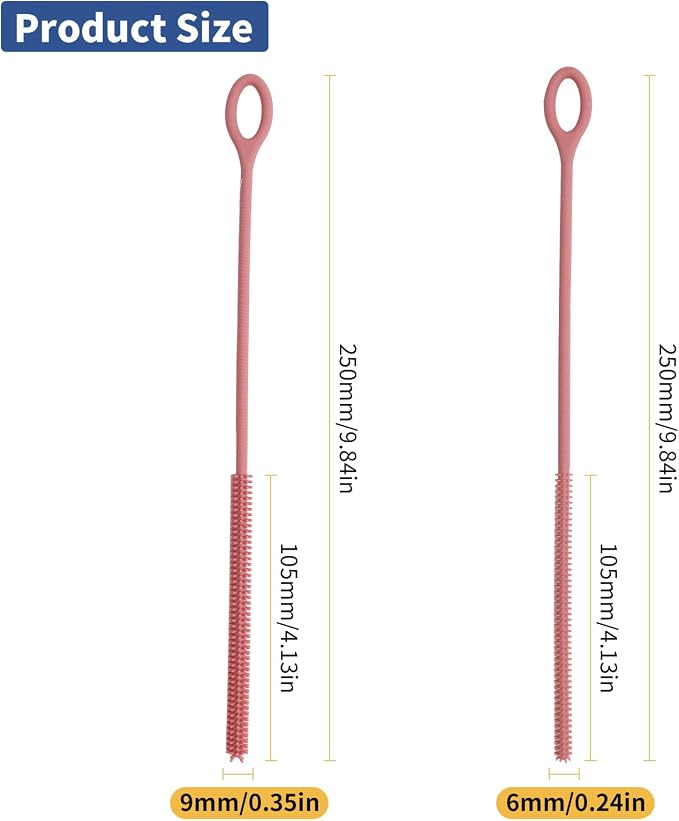 Silicone Straw Cleaner Brush, Non-slip Handle Soft and Bendable - Image 5