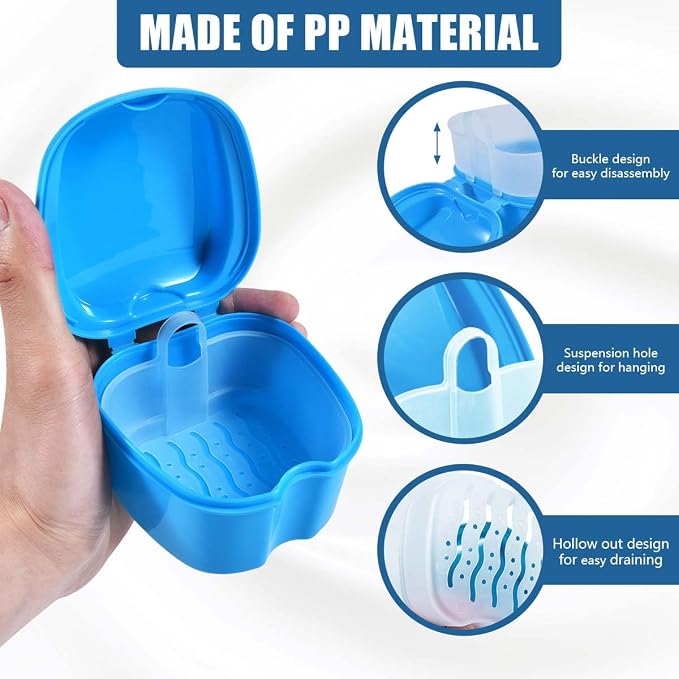 2 Pack Denture Bath Case Cup Box Holder Storage Container - Image 3