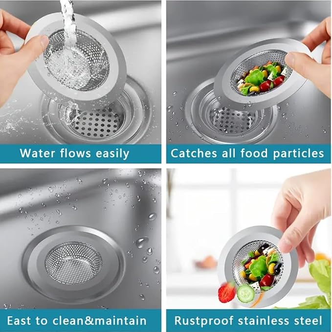 Kitchen Sink Strainers | Kitchen Sink Drain Strainer, Kitchen Essentials Large - Image 3