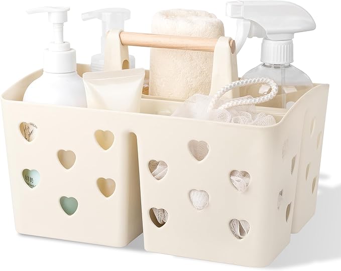 Anyoifax Portable Shower Caddy Plastic Shower Basket Organizer Divided Bathroom by Anyoifax