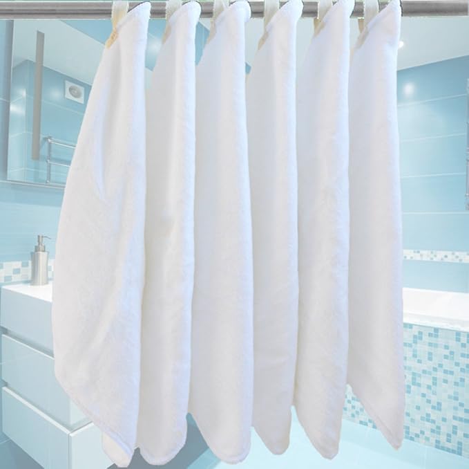 SINLAND Microfiber Facial Cloths Fast Drying Washcloth 12inch x 12inch White 6 - Image 2