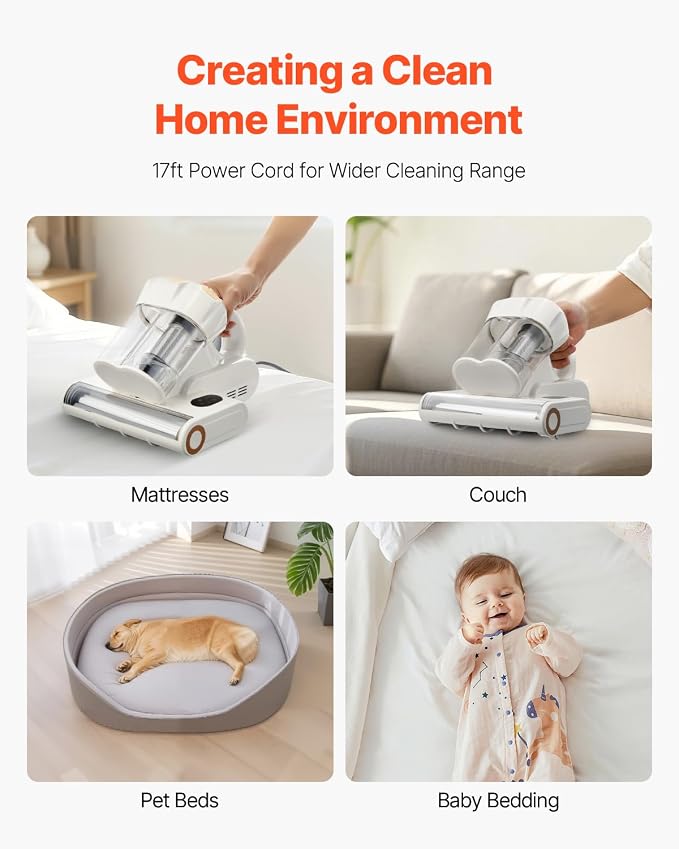 VEVOR Mattress Vacuum Cleaner, 550W Bed Vacuum Cleaner - Image 6