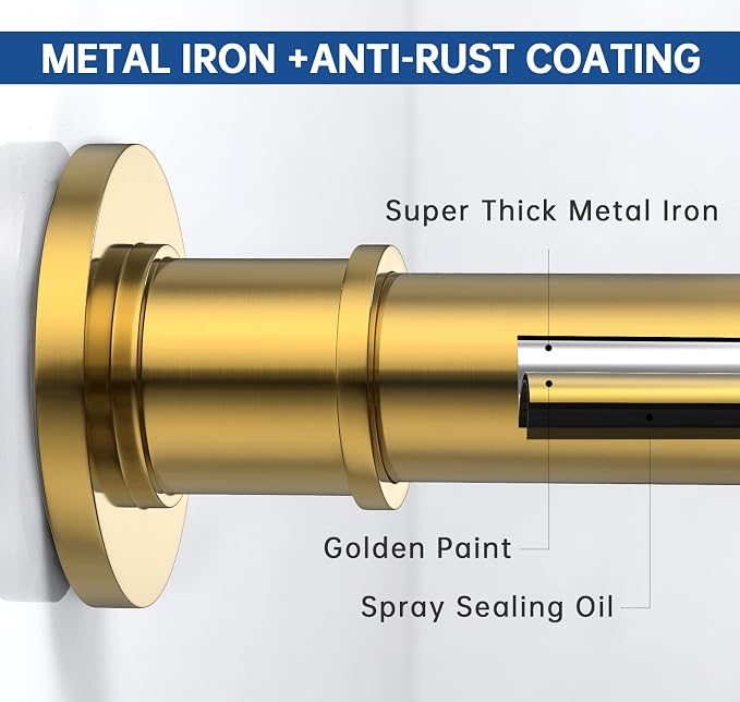 BRIOFOX Industrial Shower Curtain Rod - Image 3
