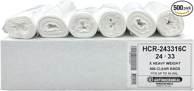 Aluf Plastics High Density Trash Bags, 12-16 Gallon, 16 Micron, by AlufPlastics