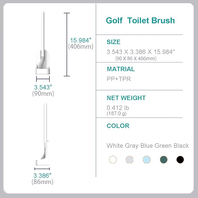 Toilet Brush, Long Handle Golf Toilet Brush - Image 8