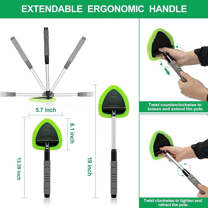 XINDELL Windshield Cleaner Tool – Car Interior Window Cleaning Kit - Image 6
