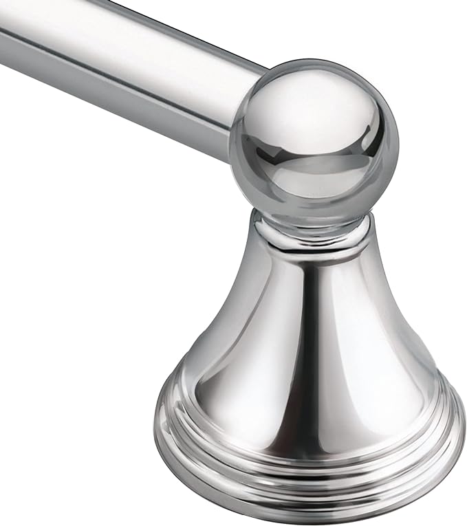 Moen Preston Collection Chrome 24-Inch Single Bathroom Towel Bar, Wall Mounted by Moen