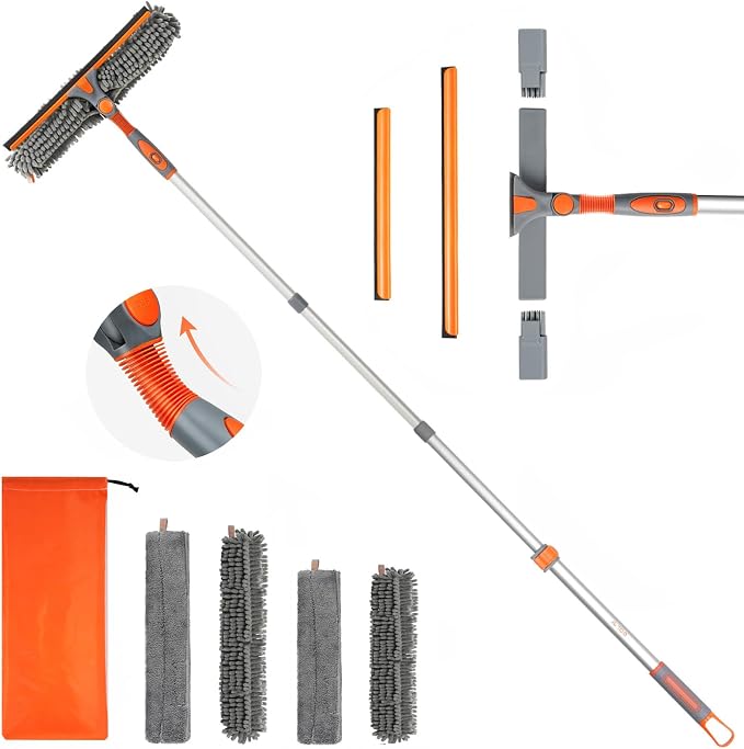 Eazer 64'' Squeegee Window Cleaner 2 in 1 Rotatable Window Cleaning Tool Kit by Eazer