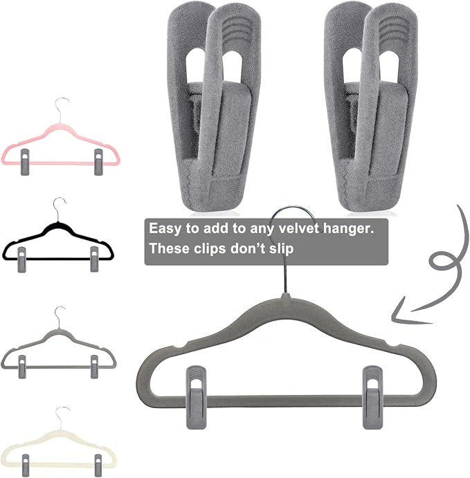 Grey Hanger Clips for Velvet Hangers - Image 4