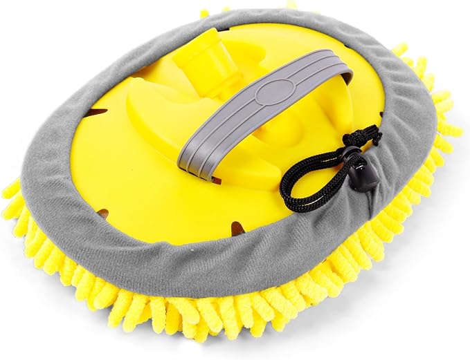 Dual-Use Car Wash Mop – 10" x 8" Chenille Washing Kit by Opow