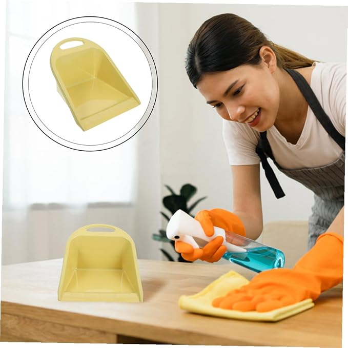 Handheld Dustpan for Home and Office, Ergonomic Lime Yellow Cleaning Dustpan - Image 8