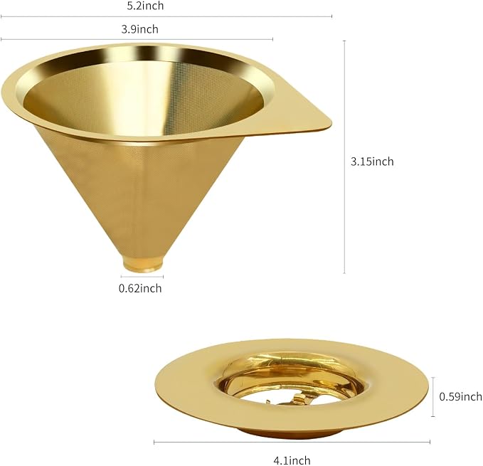 LHS Pour Over Coffee Dripper Reusable Coffee Filter Paperless Coffee Filter - Image 3