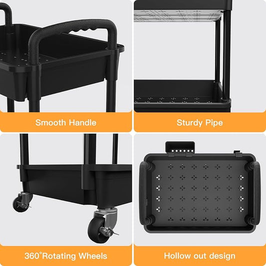 5 Tier Rolling Utility Cart - Image 2