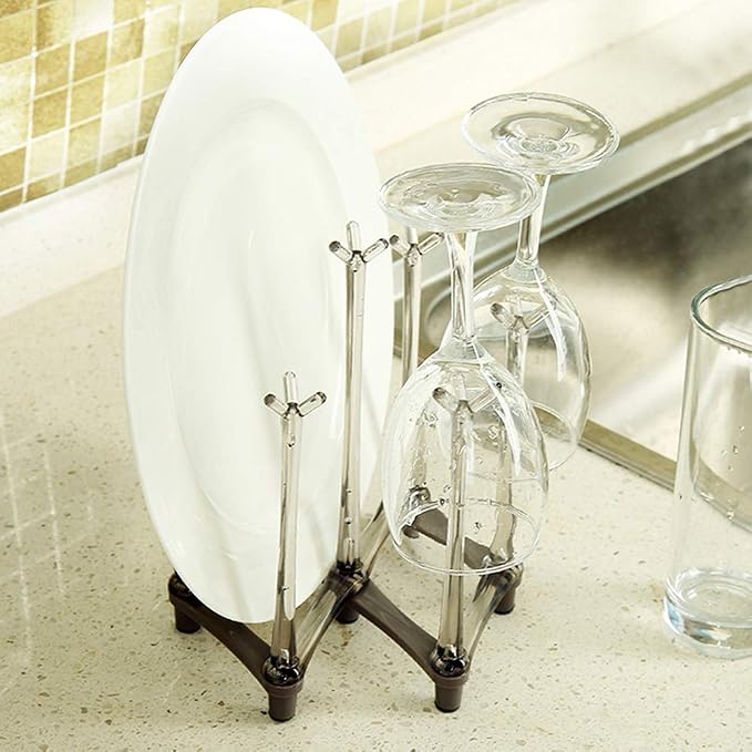 Yesland 2 Pack Retractable Cup Drying Rack, Plastic Non-slip Bottom Mug Tree - Image 6
