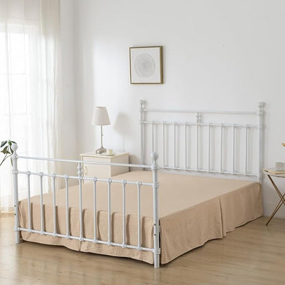 Bed Skirt, Bed Skirt Queen Size, Pleated Waffle Weave Bed Skirt with Split Corners, Queen Bed Skirt 12 Inch Drop (Light Camel, Queen - 12" Drop)