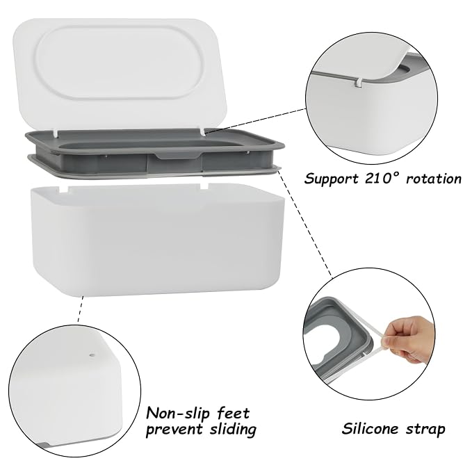 Wipes Dispenser, Wipe Holder for Baby & Adult, Seposeve Refillable Baby Wipe - Image 3