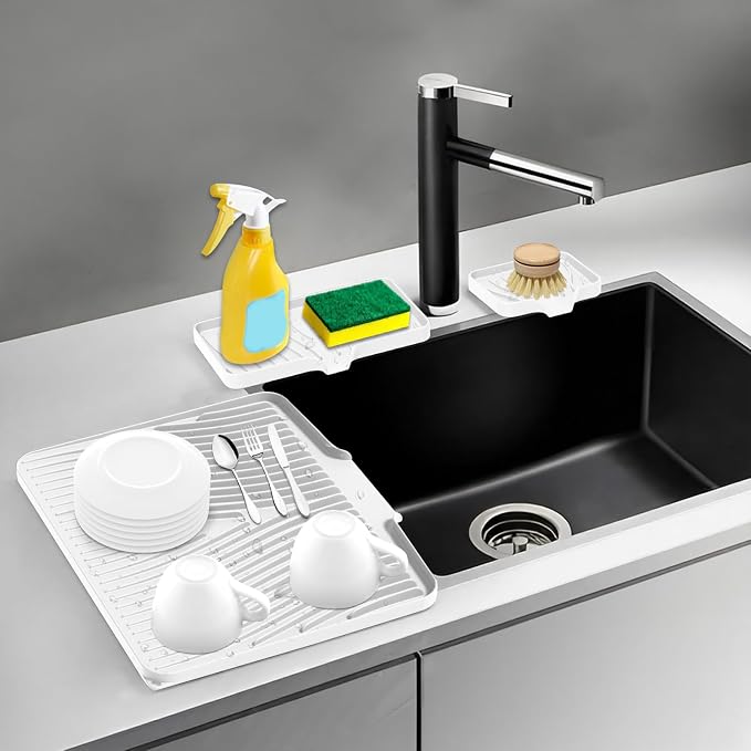 Silicone Dish Drying Mat for Kitchen Counter, Dish Drying Pad, Non-Slip Drain - Image 7