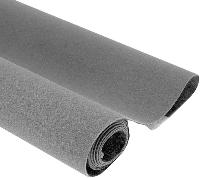 Taogift Self Adhesive Grey Velvet Shelf Liner Paper for Drawer Dresser Cabinets Jewlery Displays Backsplash Arts Crafts Decor (Grey, 17.7x98 Inches)