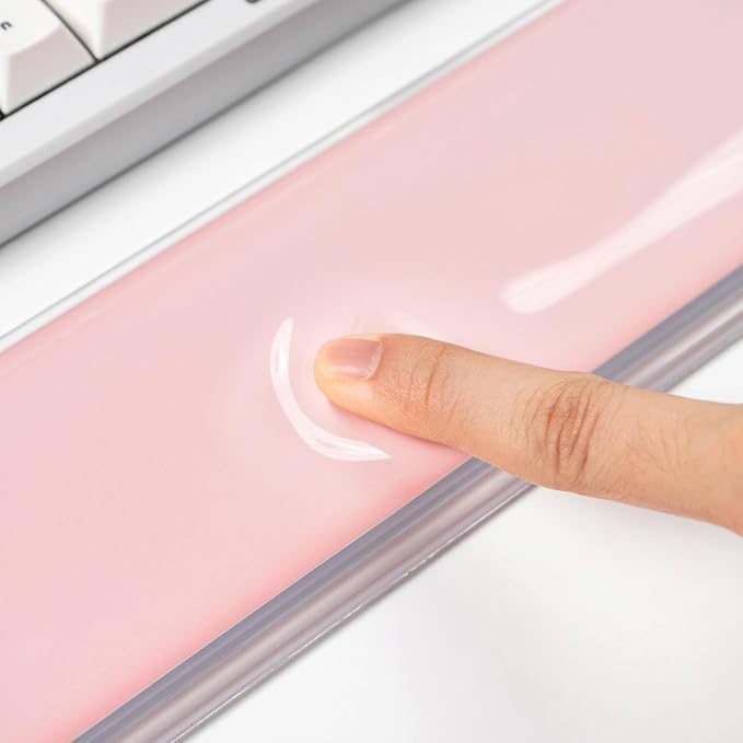 Gel Keyboard and Mouse Wrist Rest Set –Pink Clear Wrist Rest - Image 6