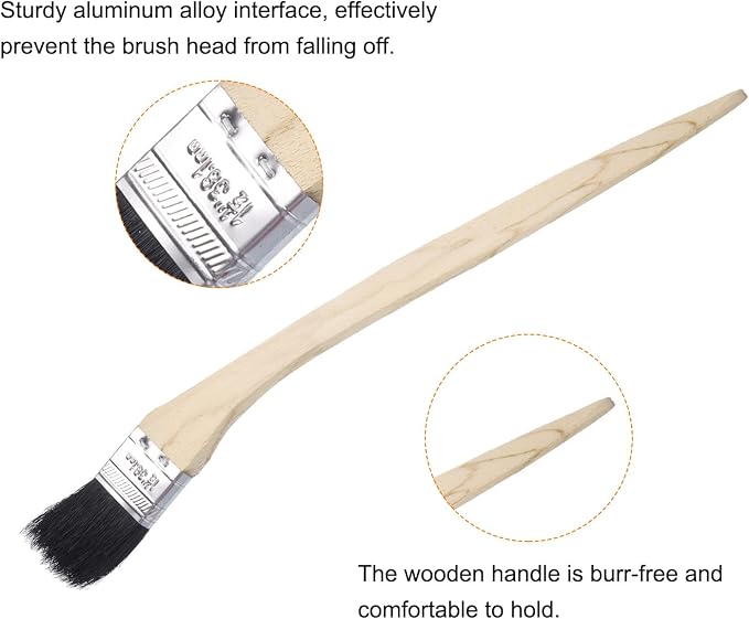 uxcell 2pcs Bent Radiator Paint Brush 1.5" Width Curved Wall Paint Soft Bristle - Image 5