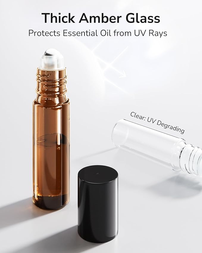 ULG 24-Pack Essential Oil Roller Bottles 10ml, Empty Bottles - Image 3