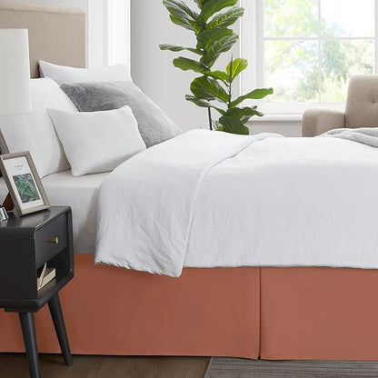 Nestl Rust Bed Skirt King Size - King Bed Skirt 14 Inch Drop - Brushed Microfiber Bed Skirts - Hotel Quality Pleated Bed Skirt - Shrinkage & Fade Resistant