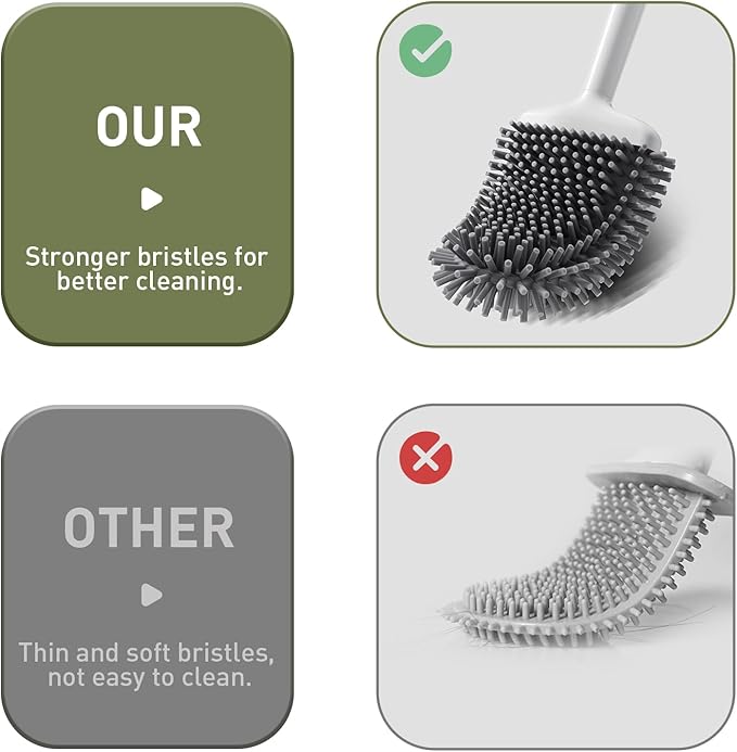 ASOBEAGE Deep Cleaner Toilet Brush: Silicone Toilet Brush - Image 4