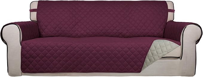 PureFit Reversible Quilted Sofa Cover, Water Resistant Slipcover Furniture by PureFit