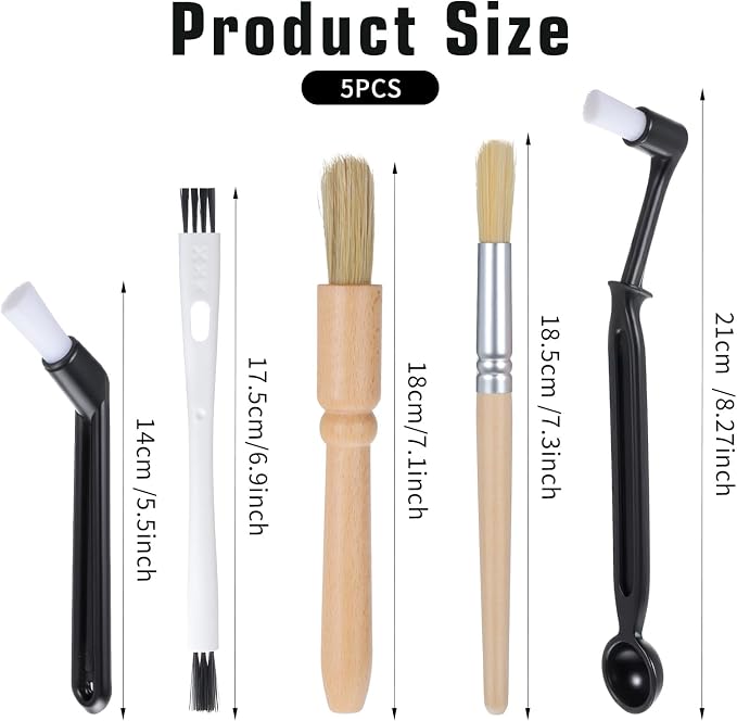 5 Pcs Coffee Grinder Brush Group Head Brush Brushes Kit Nylon Machine Cleaning - Image 3