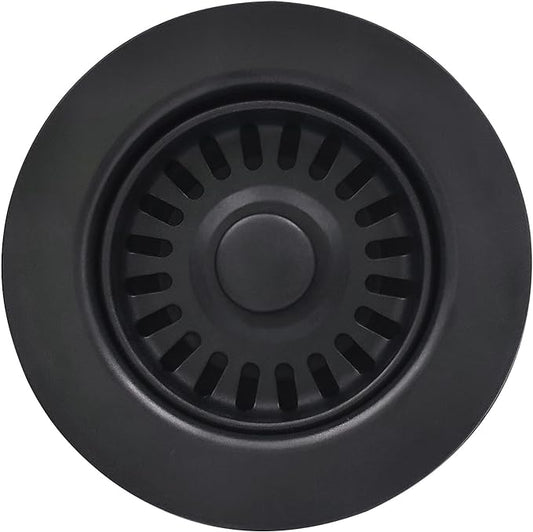 3-1/2 Inch Polymer Black Sink Drain Assembly by EADOT