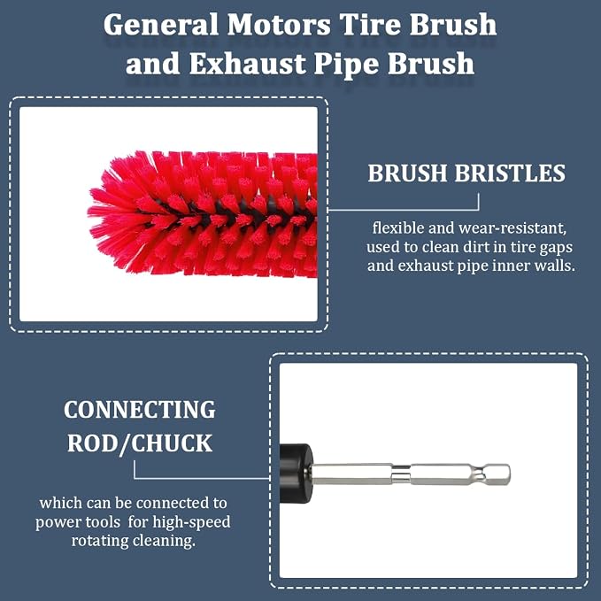 Drill Brush for Car Wheel, Soft No Scratches Vehicle Rim Cleaning Brush for - Image 3