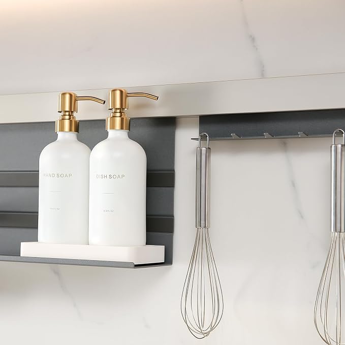 Gold Soap Dispenser Set, Glass Soap Dispenser - Image 4