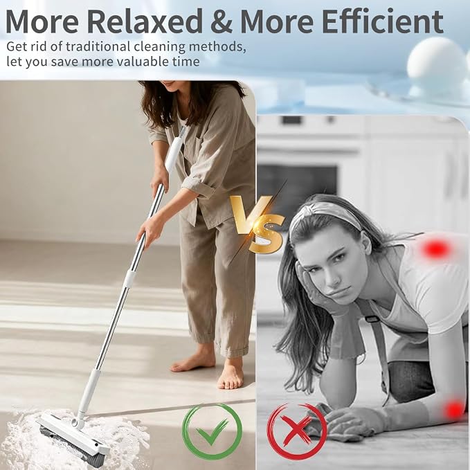 Floor Scrub Brush, 2 in 1 Cleaning Brush - Image 5