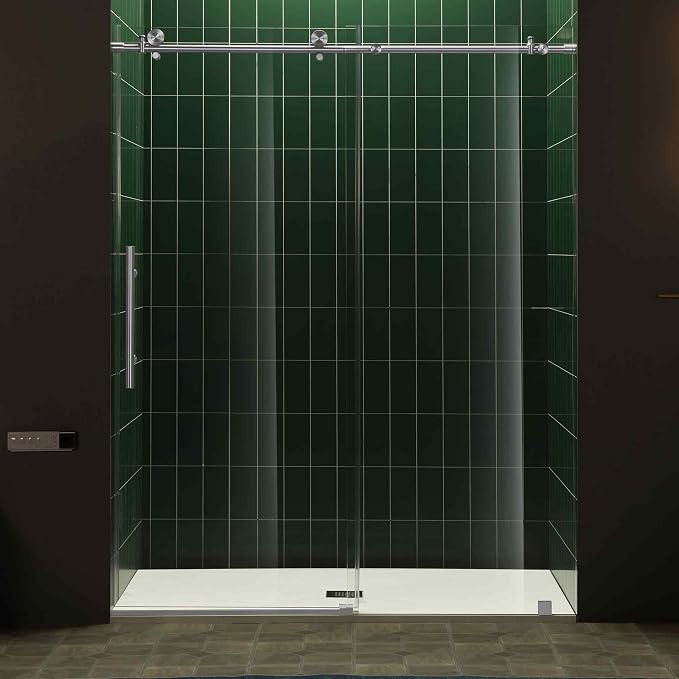 Woodbridge 56-60" W x 80" H Frameless Single Sliding Shower Door by WOODBRIDGE