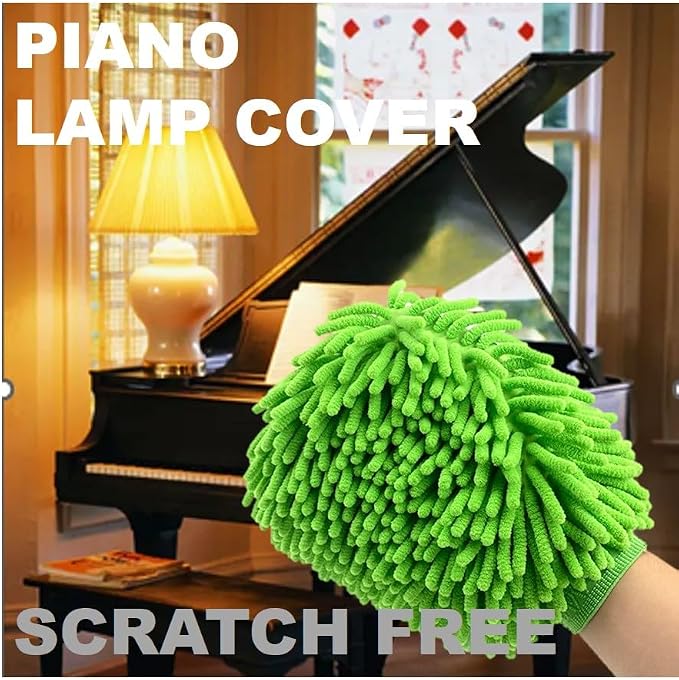 Green Chenille Microfiber Dusting Mitt, 10.5x8 Inch, Electrostatic, Scratch-Free - Image 3