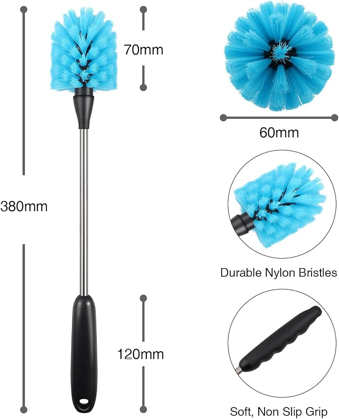 2 Pack Water Bottle Brush, 15-inch Long, Bottle Brush Cleaner, Bottle Scrubber - Image 3